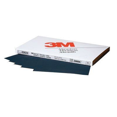 Imperial™ Wetordry™ 02624 434Q Series Abrasive Sheet, 5-1/2 in W x 9 in L, 2000 Grit, Fine Grade, Black