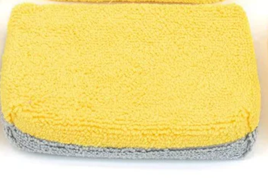 Thin [Saver Applicator Terry] Microfiber Coating Applicator Sponge with Plastic Barrier 1 each