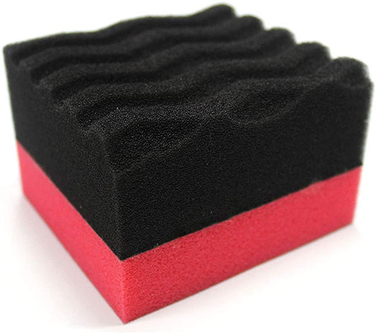 Maxshine Hydro-Tech Tire Foam Applicator Pad Waxing Sponge for Car Detailing, Black & Red