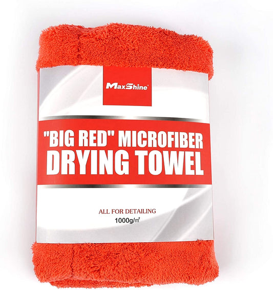 Maxshine 1000GSM Crazy Microfiber Drying Towel Series, Red, 50x70cm