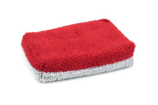 Thin [Saver Applicator Terry] Microfiber Coating Applicator Sponge with Plastic Barrier 1 each
